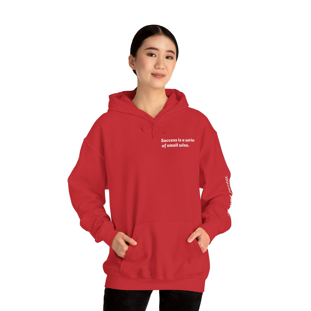 Motivational Hoodie — "Success is a series of small wins" Inspirational Hooded Sweatshirt