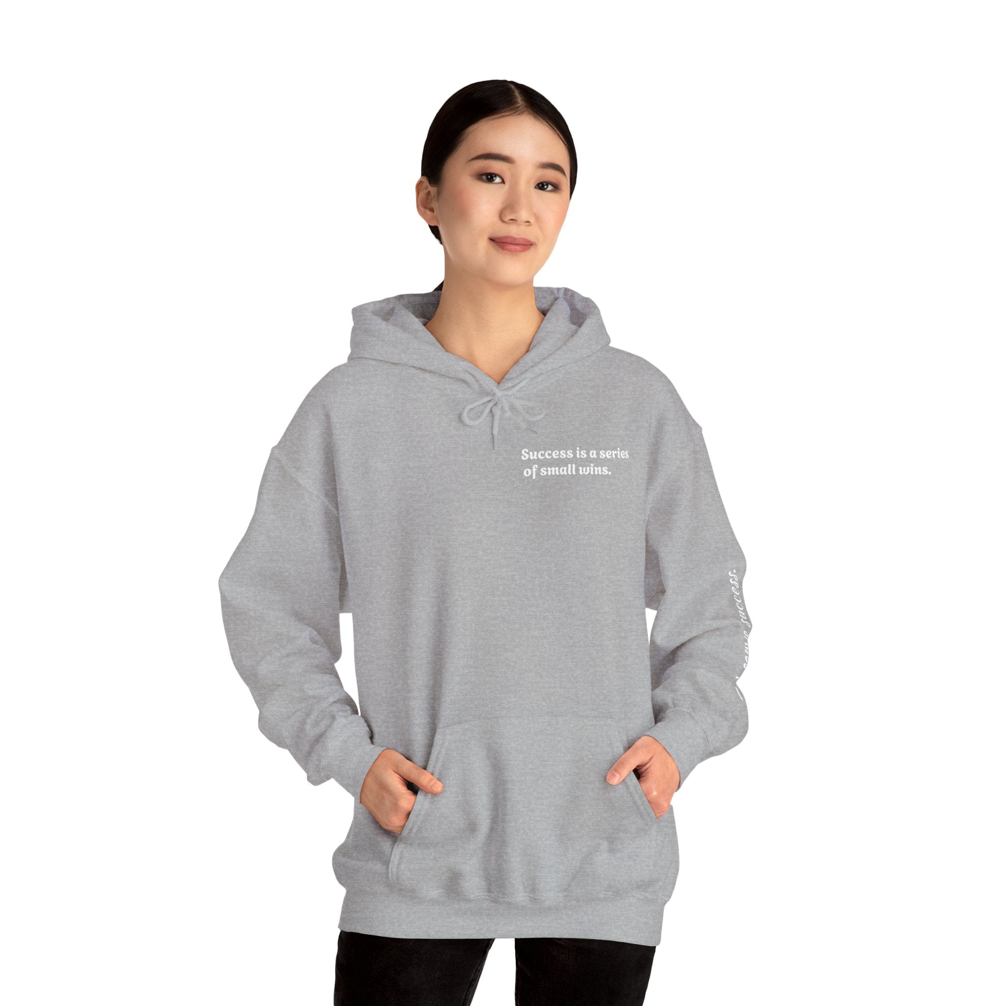 Motivational Hoodie — "Success is a series of small wins" Inspirational Hooded Sweatshirt