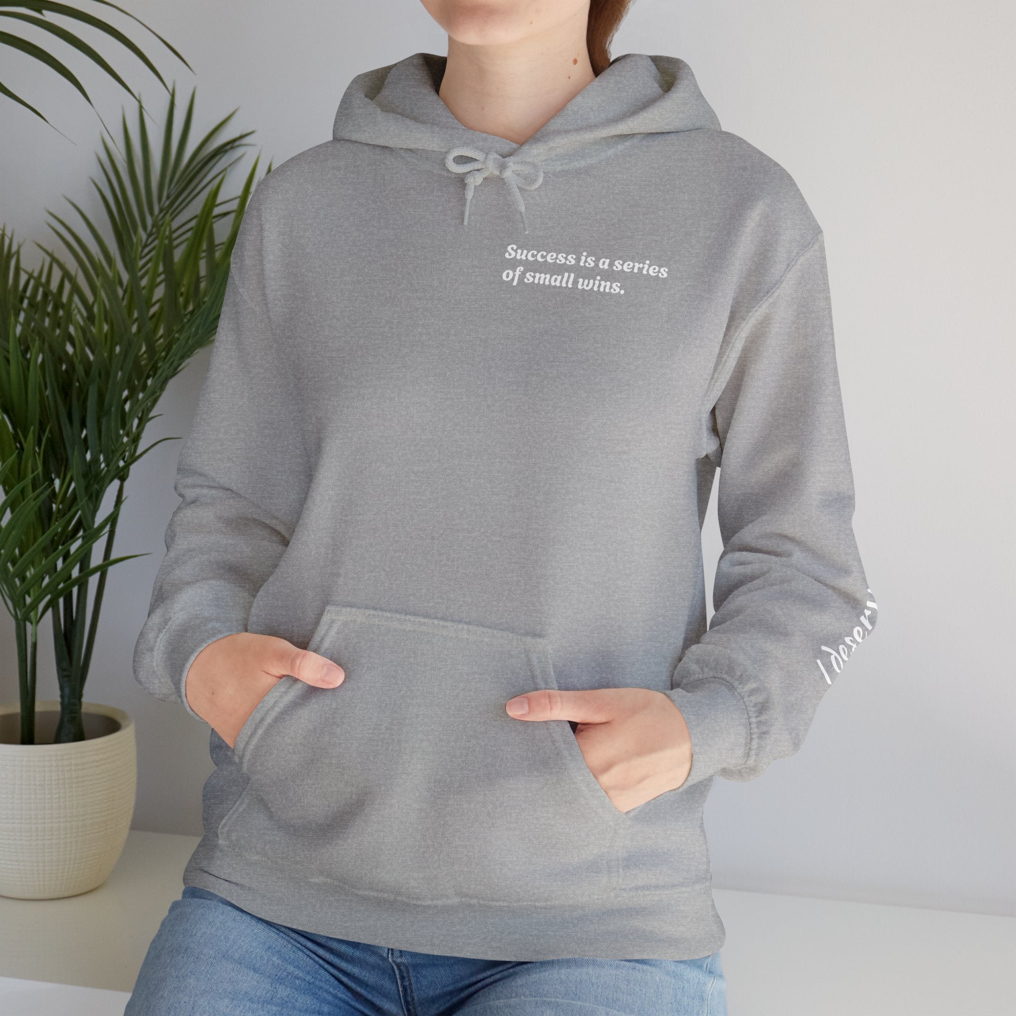 Motivational Hoodie — "Success is a series of small wins" Inspirational Hooded Sweatshirt