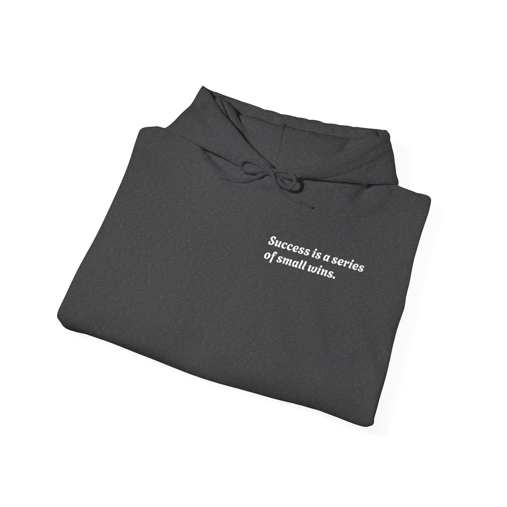 Motivational Hoodie — "Success is a series of small wins" Inspirational Hooded Sweatshirt