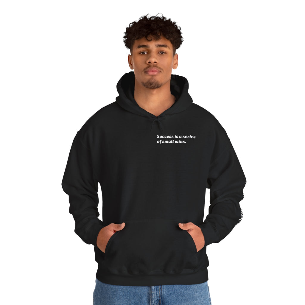 Motivational Hoodie — "Success is a series of small wins" Inspirational Hooded Sweatshirt