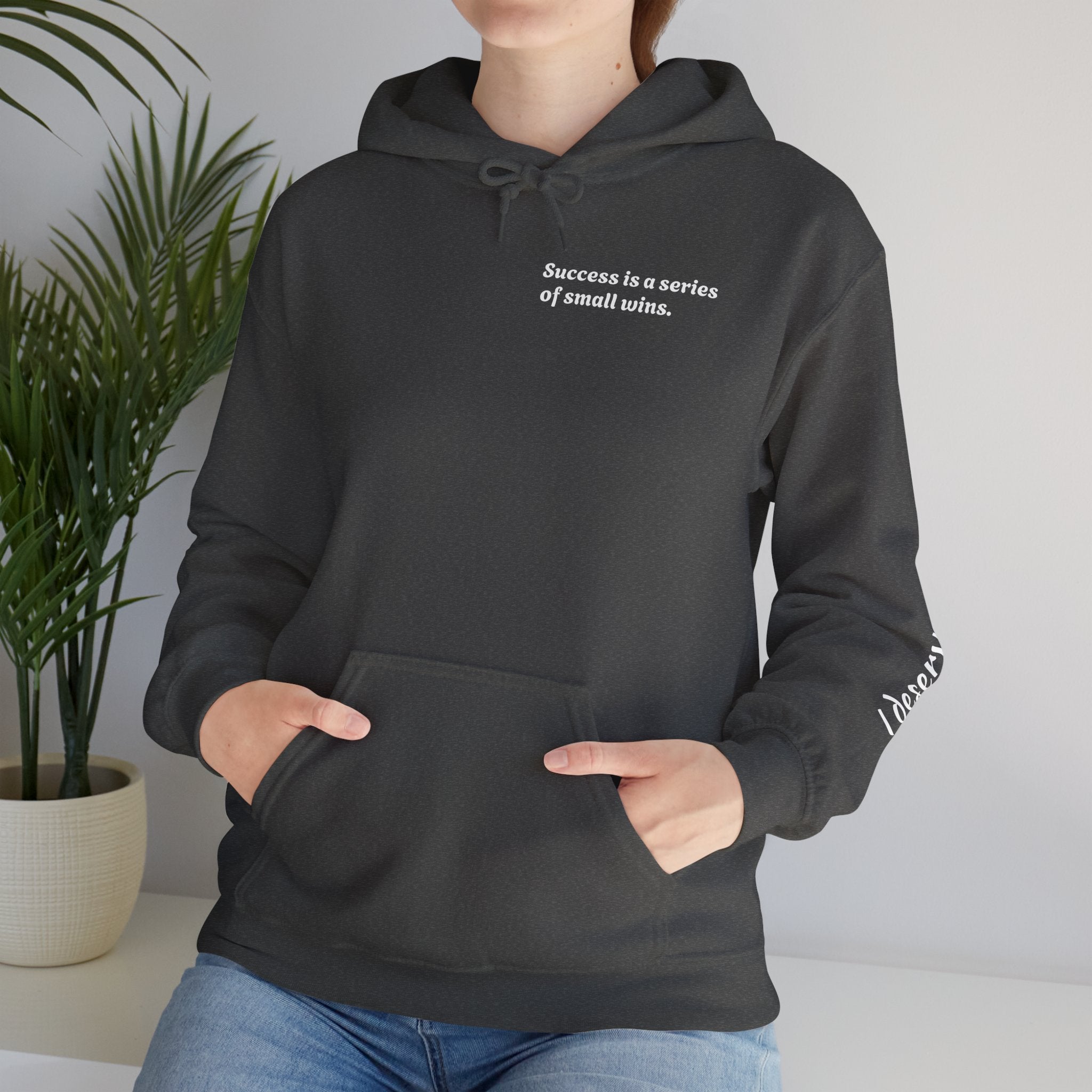 Motivational Hoodie — "Success is a series of small wins" Inspirational Hooded Sweatshirt