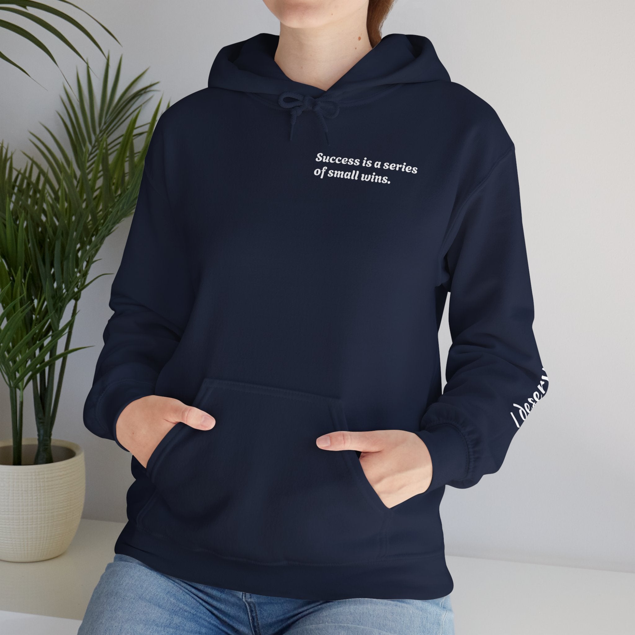 Motivational Hoodie — "Success is a series of small wins" Inspirational Hooded Sweatshirt