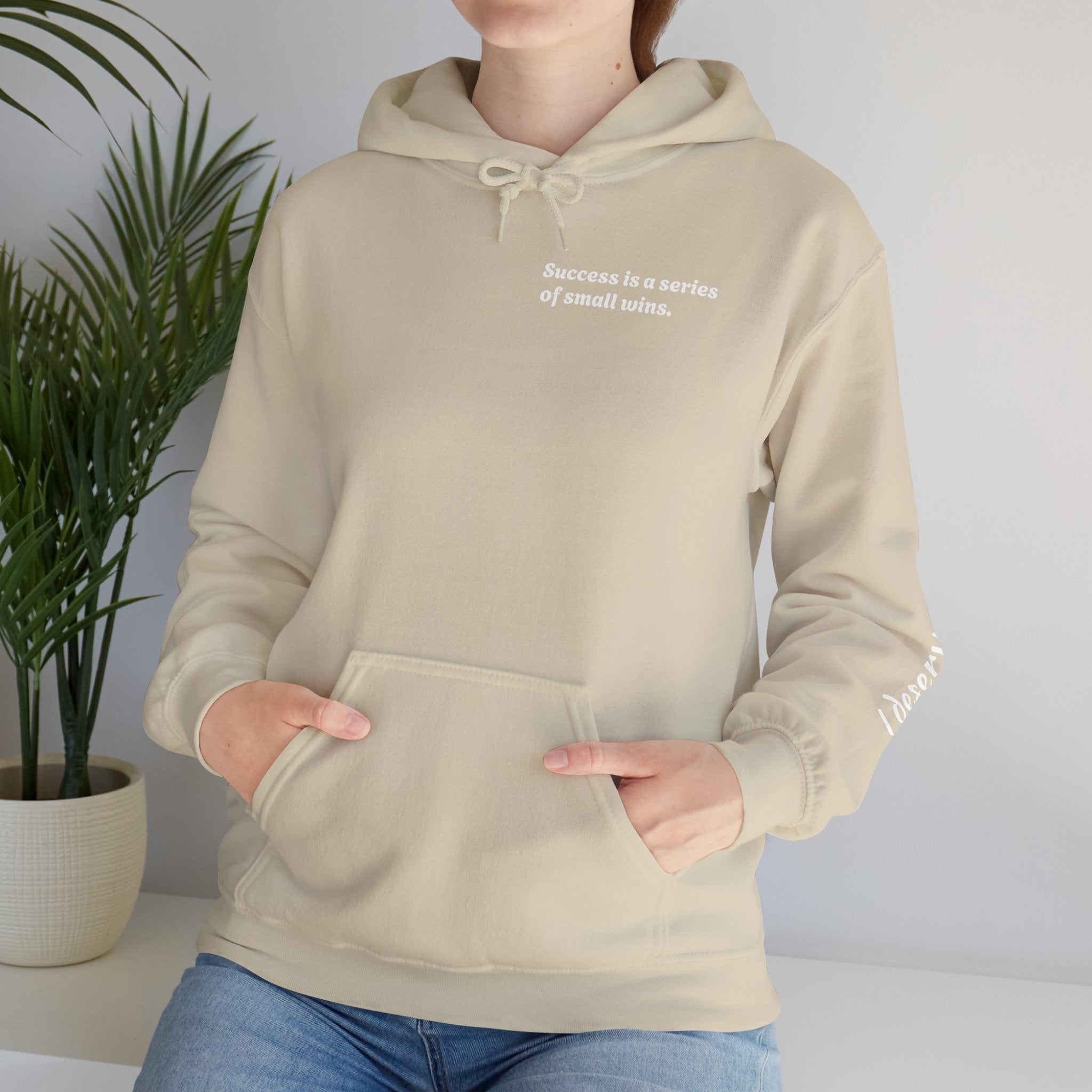 Motivational Hoodie — "Success is a series of small wins" Inspirational Hooded Sweatshirt
