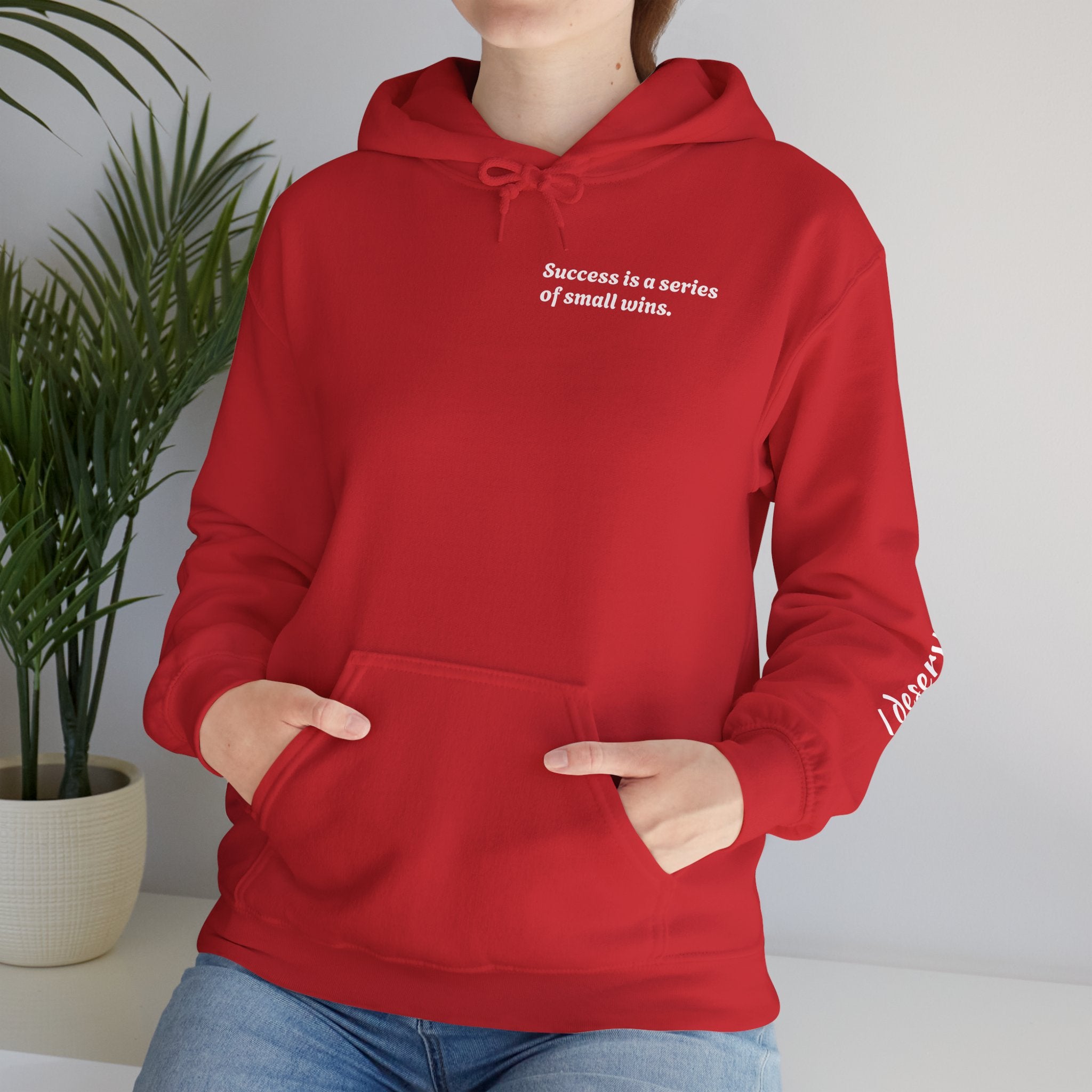Motivational Hoodie — "Success is a series of small wins" Inspirational Hooded Sweatshirt