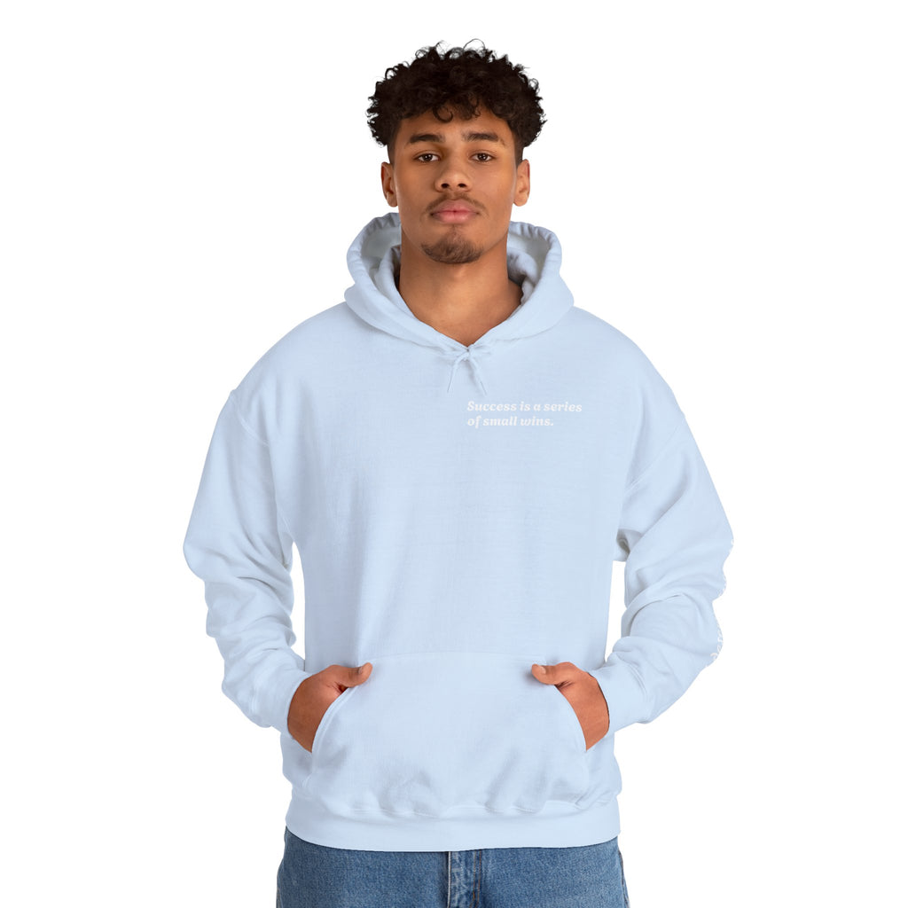 Motivational Hoodie — "Success is a series of small wins" Inspirational Hooded Sweatshirt