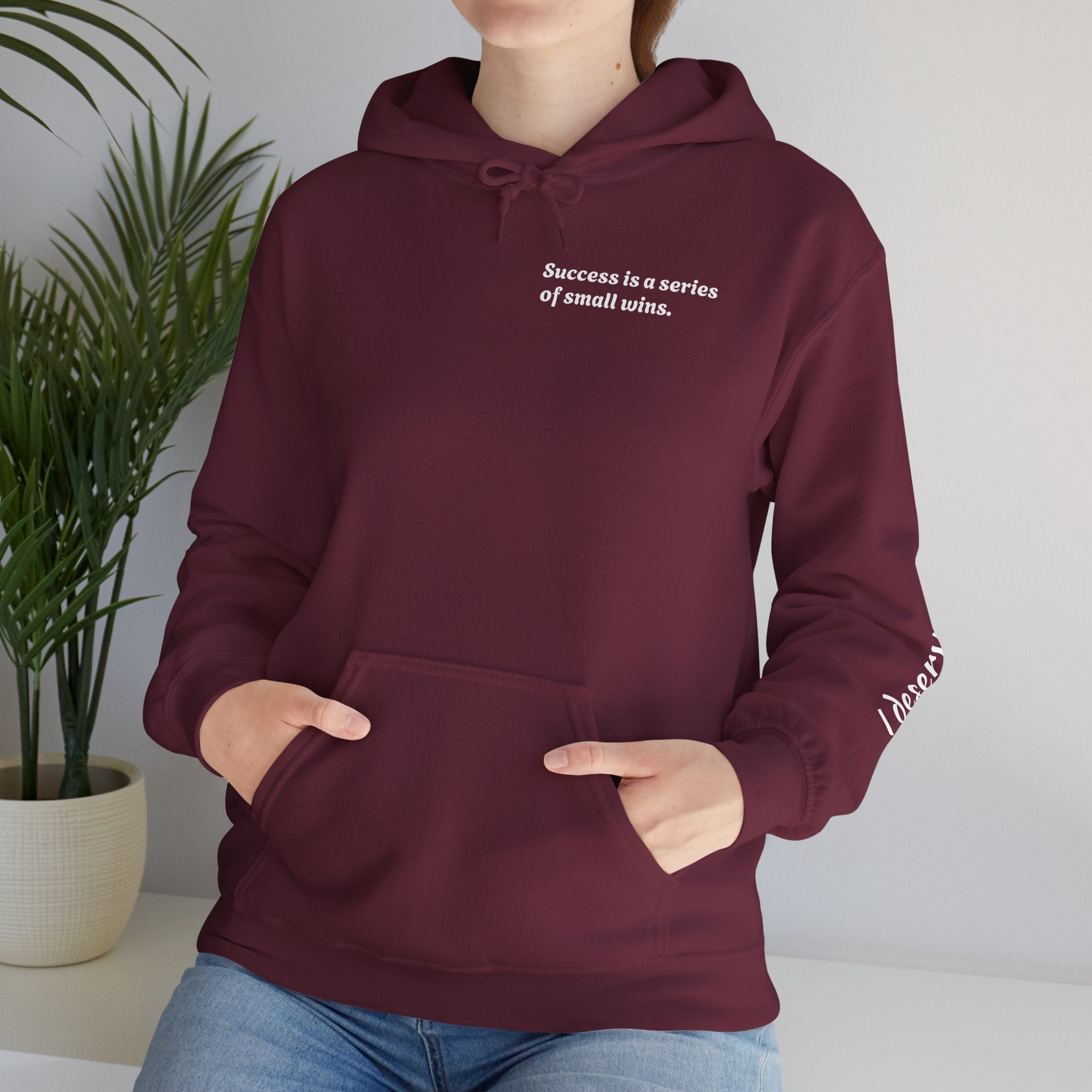 Motivational Hoodie — "Success is a series of small wins" Inspirational Hooded Sweatshirt
