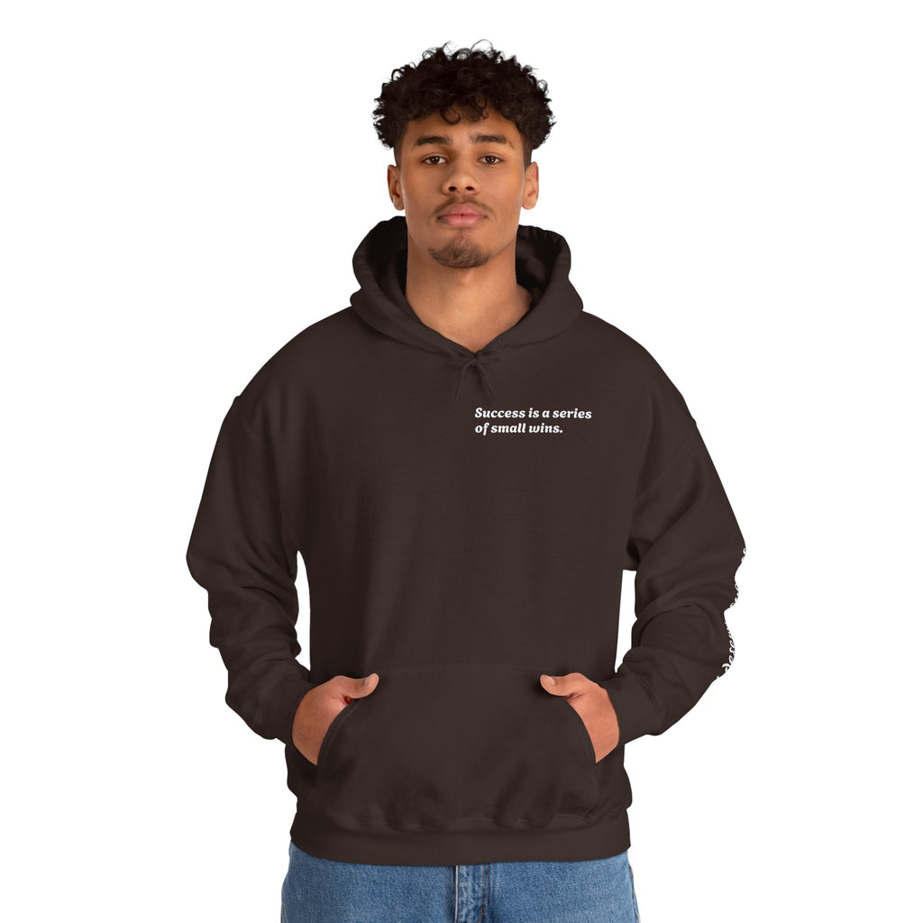 Motivational Hoodie — "Success is a series of small wins" Inspirational Hooded Sweatshirt