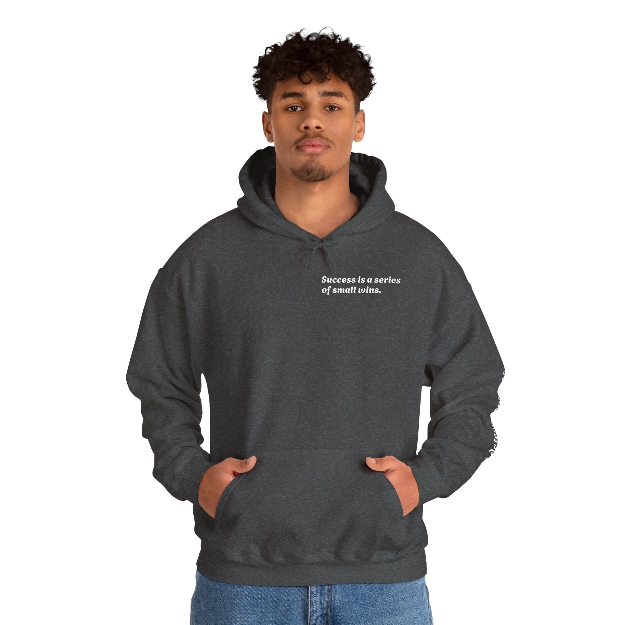 Motivational Hoodie — "Success is a series of small wins" Inspirational Hooded Sweatshirt