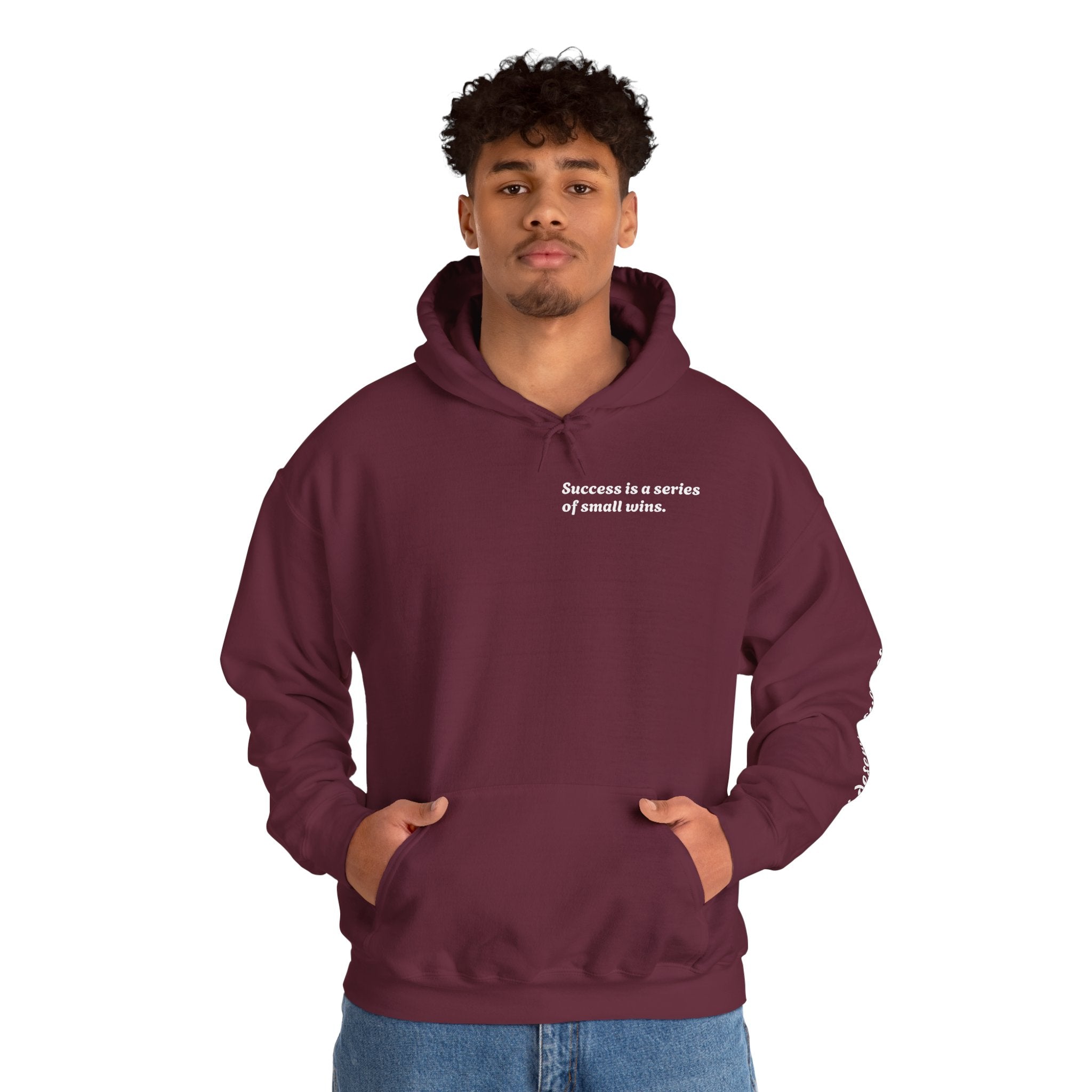 Motivational Hoodie — "Success is a series of small wins" Inspirational Hooded Sweatshirt
