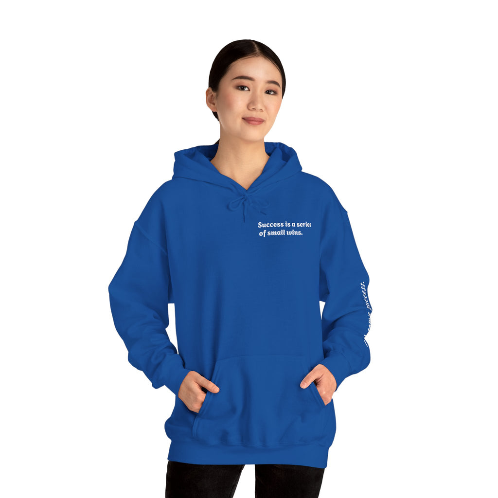 Motivational Hoodie — "Success is a series of small wins" Inspirational Hooded Sweatshirt
