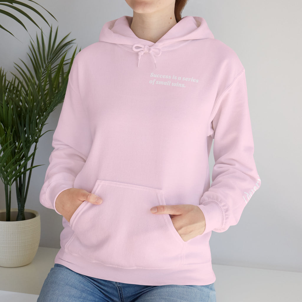 Motivational Hoodie — "Success is a series of small wins" Inspirational Hooded Sweatshirt
